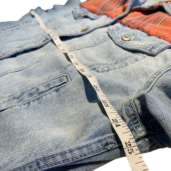 FREE PEOPLE | NWOT Baja Hooded Distressed Denim Jacket - Picture 11 of 13